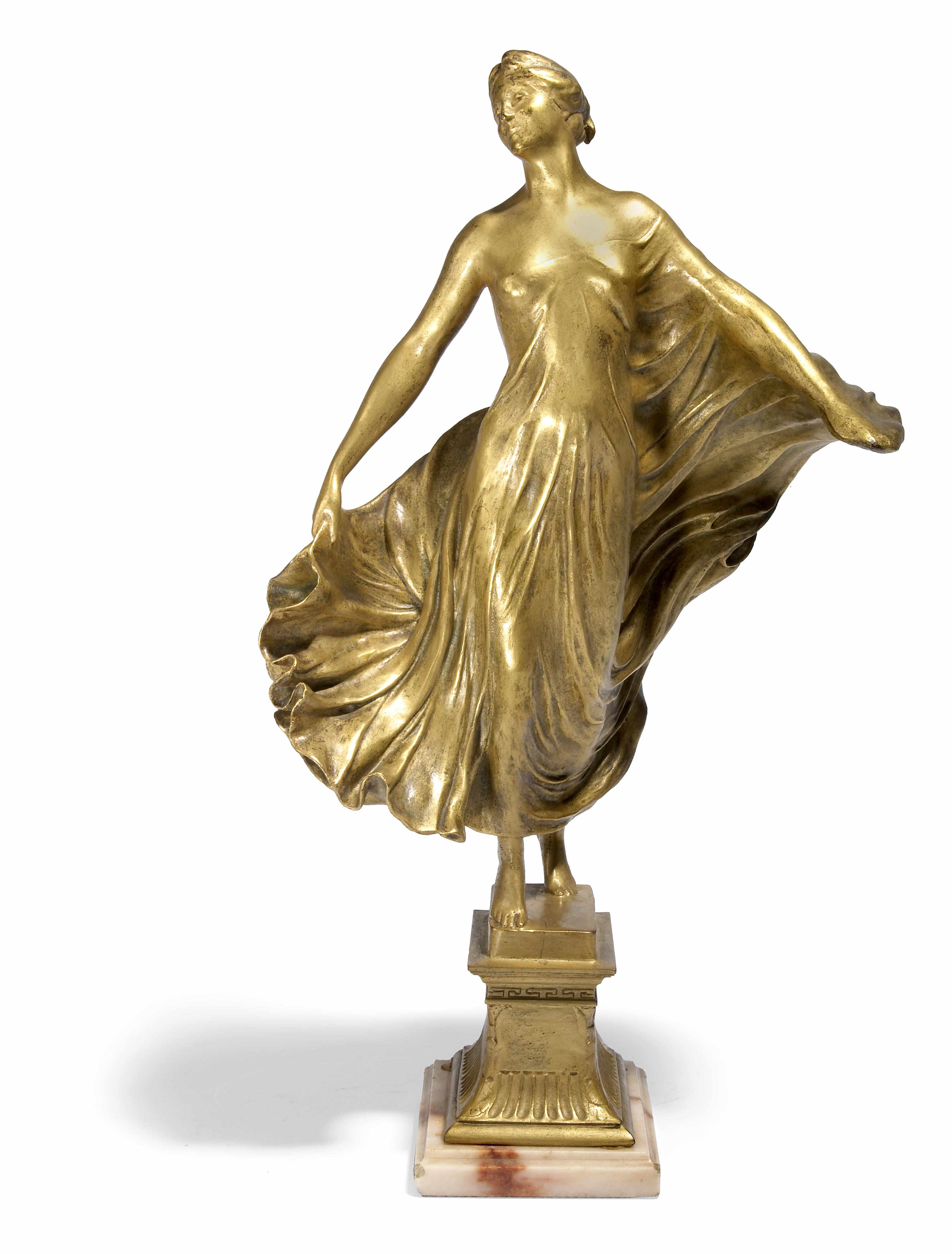 Appraisal: A gilt-bronze figure of a woman Siot foundry early th