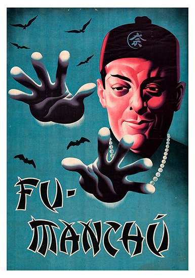 Appraisal: FU MANCHU Fu-Manchu Color lithographed poster with a portrait of