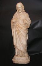 Appraisal: Marble Statue of Jesus Monumental statue of Jesus Christ has