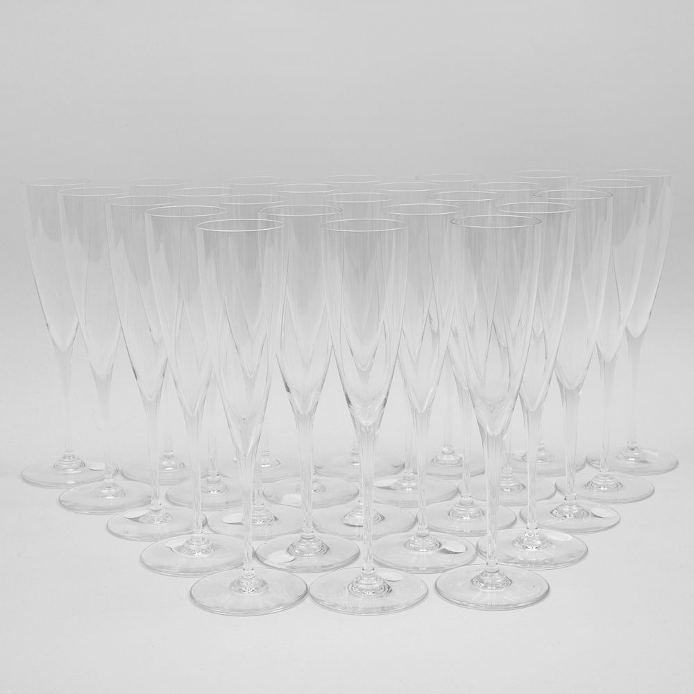 Appraisal: Twenty-Five Baccarat Glass Champagne Flutes in high Condition All in