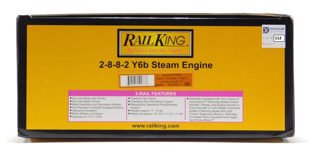 Appraisal: RAIL KING NORFOLK WESTERN Y B STEAM ENGINE United States