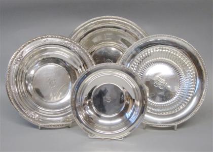 Appraisal: Four sterling silver bowl svarious makers including wallace frank m