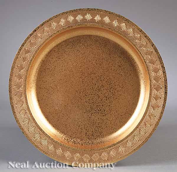 Appraisal: A Tiffany Studios Etched Gilt Bronze Plate early th c