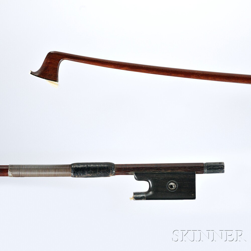 Appraisal: German Silver-mounted Violin Bow the round stick stamped CORZ BAUSCH