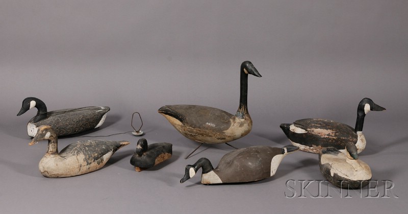 Appraisal: Seven Carved and Painted Waterfowl Decoys America early to mid-