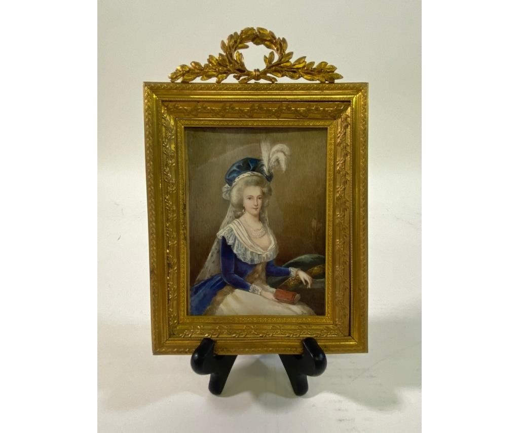 Appraisal: Miniature watercolor portrait of Marie Antoinette signed 'Daisy' mounted in