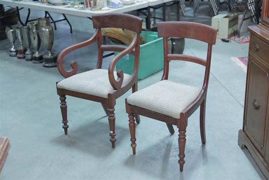 Appraisal: SET OF FIVE CHAIRS Empire style mahogany chairs each having