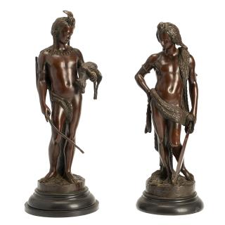 Appraisal: Circle of Jean Jules Salmson pair bronzes Circle of Jean