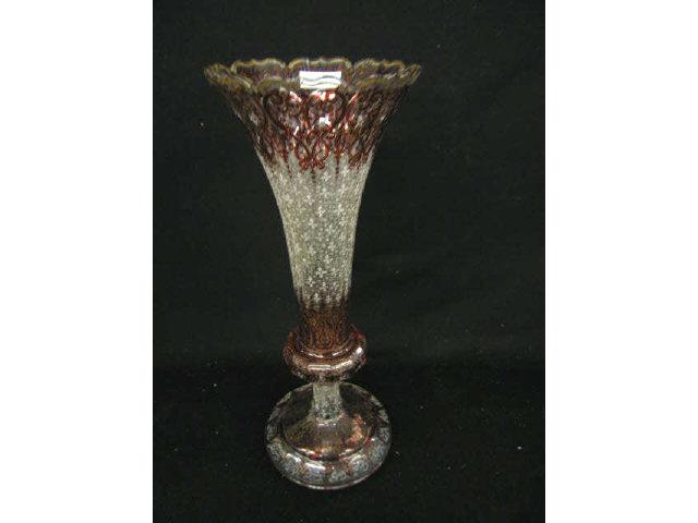 Appraisal: Early Bohemian Art Glass Vase overall red white decoration gold