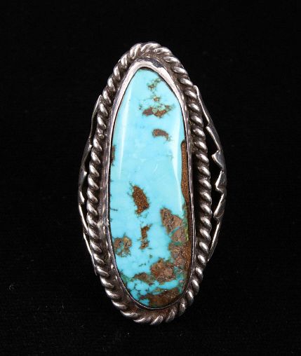 Appraisal: Navajo Blue Gem Turquoise Sterling Silver Ring Included in this