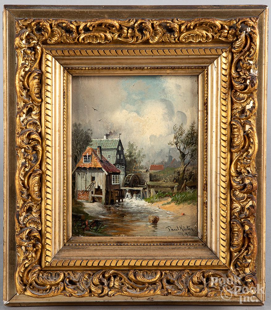 Appraisal: Paul Koster oil on board mill scene Paul Koster German