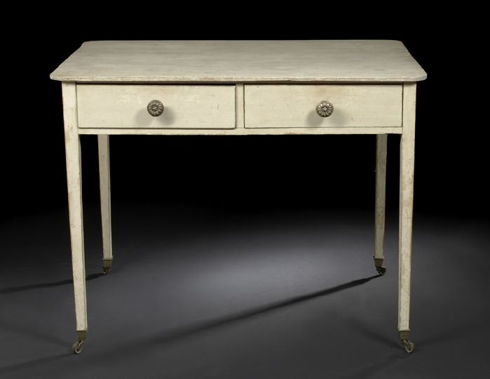 Appraisal: Northern European Cream-Painted Beechwood Side Table first quarter th century