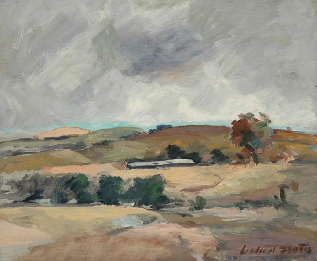 Appraisal: William Jock Frater - Stormy Landscape oil on board signed