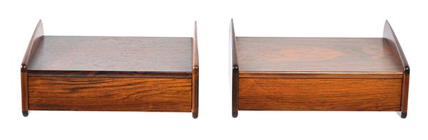 Appraisal: A PAIR OF DANISH FLOATING SHELVES c s Denmark Rosewood