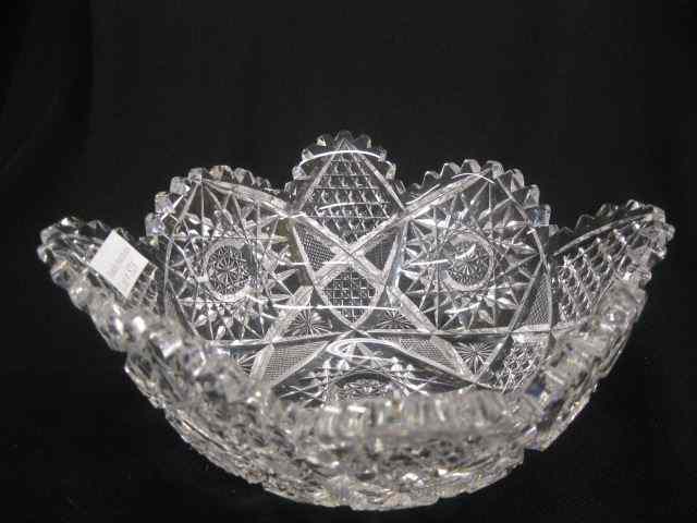 Appraisal: Cut Glass Bowl squared brilliant period hobstar nail head diamonds