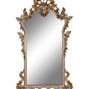 Appraisal: An Italian Baroque Style Giltwood Mirror th Century Height x