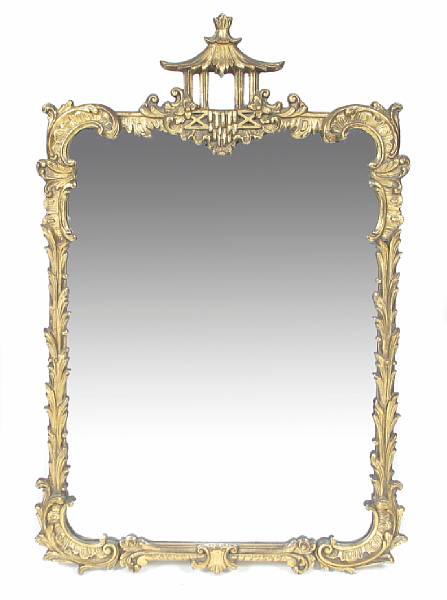 Appraisal: A Chippendale style giltwood mirror losses height in width in