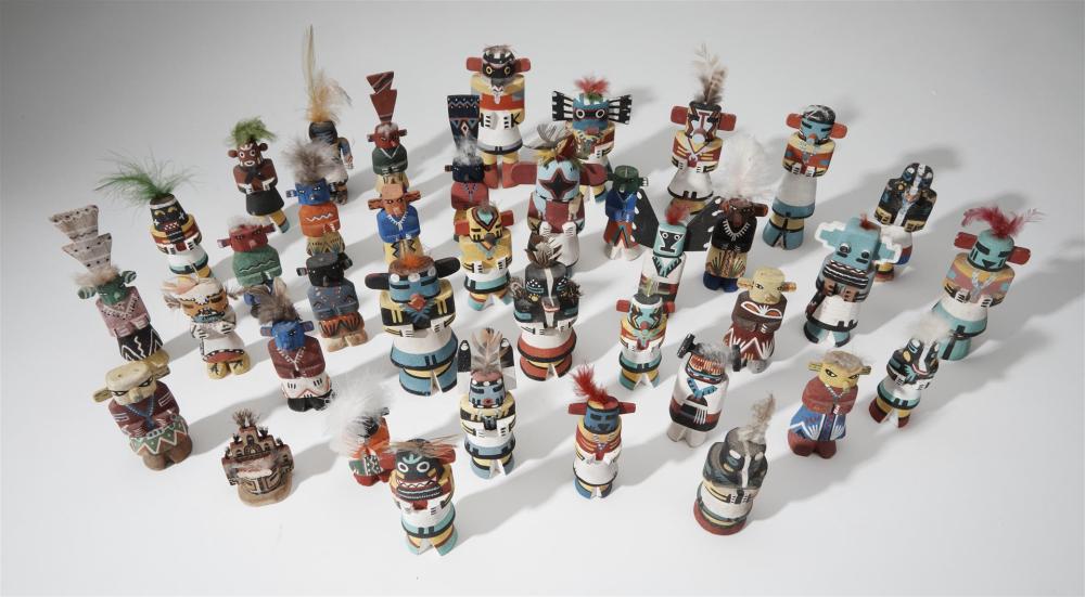 Appraisal: A large collection of Route kachina figures Mid- th Century