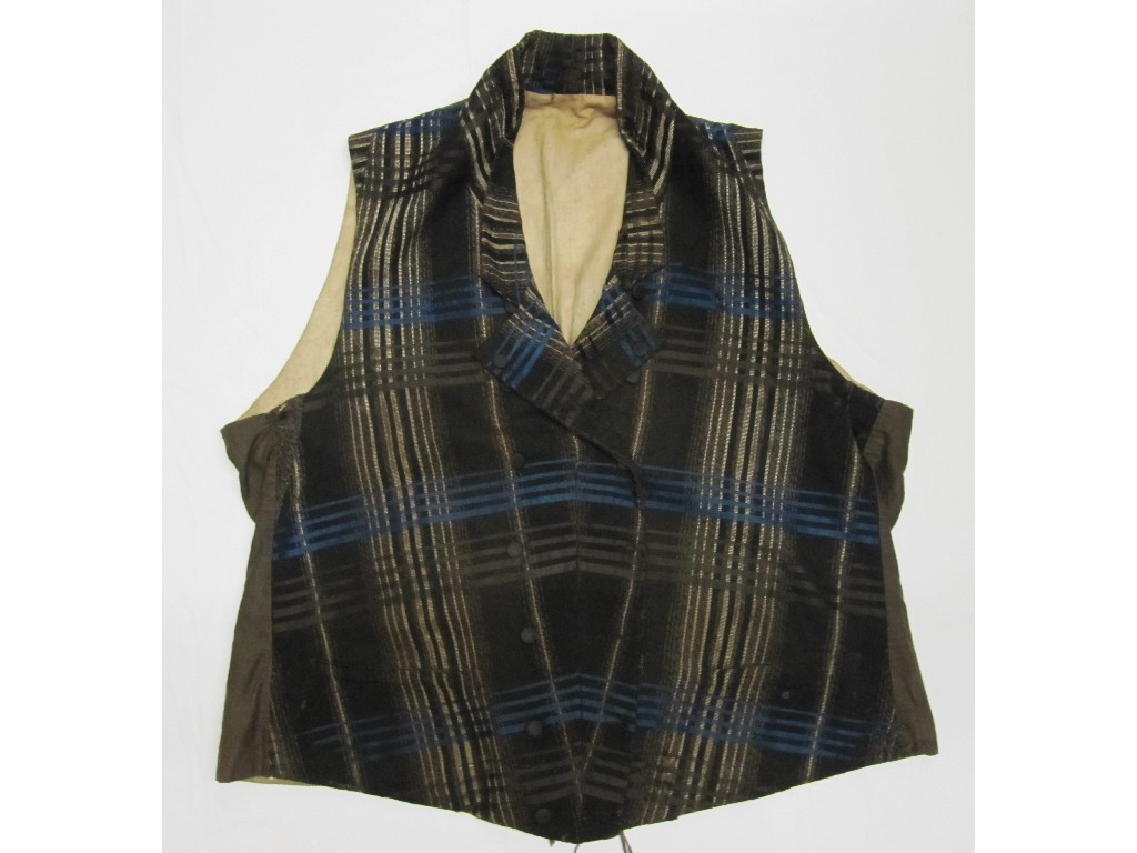 Appraisal: Two early th century Scottish silk woven waistcoats decorated with