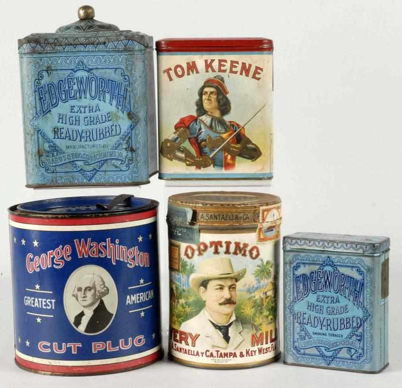 Appraisal: Lot of Early Tobacco Tins Description Includes George Washington Optimo