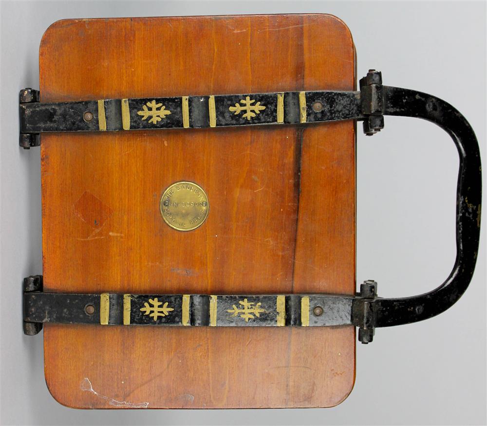 Appraisal: ECLIPSE COPYING PRESS NO wood frame with gilt decorated metal