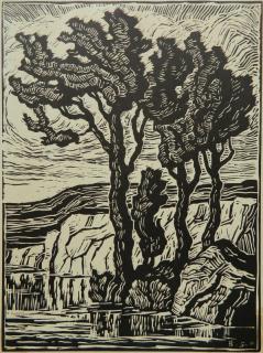 Appraisal: Birger Sandzen woodcut Birger Sandzen American - - ''Creek Bank''