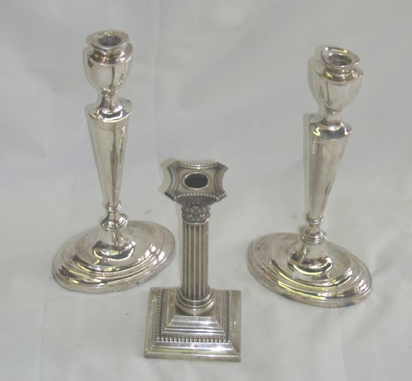 Appraisal: Group of Three Candlesticks consisting of a good pair of