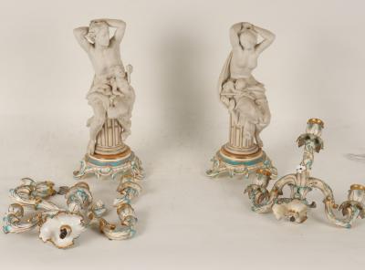 Appraisal: A pair of Minton Night and Day parcel-biscuit turquoise edged