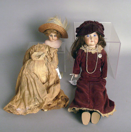 Appraisal: Two German bisque head dolls