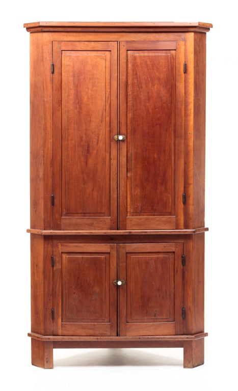 Appraisal: Mid th century walnut with poplar secondary Quarter round cornice