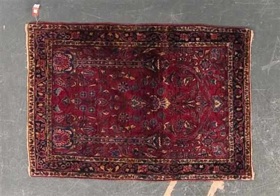 Appraisal: Semi-antique Sarouk prayer rug Persia circa x Estimate - Good