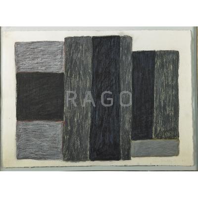 Appraisal: Sean Scully American Irish b Untitled Oil pastel and charcoal