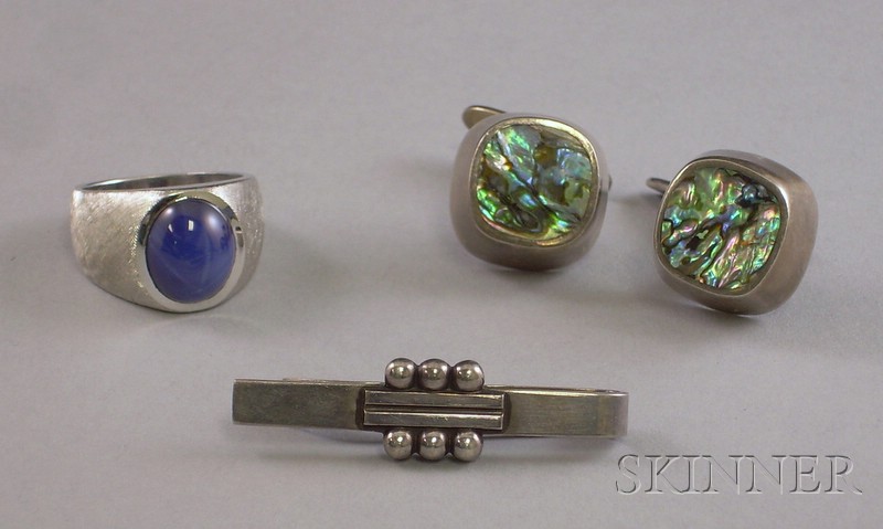 Appraisal: Small Group of Gentleman's Jewelry including a kt white gold