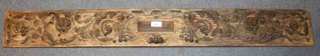 Appraisal: AN ANTIQUE OAK FRIEZE well carved with scrolling and flowering