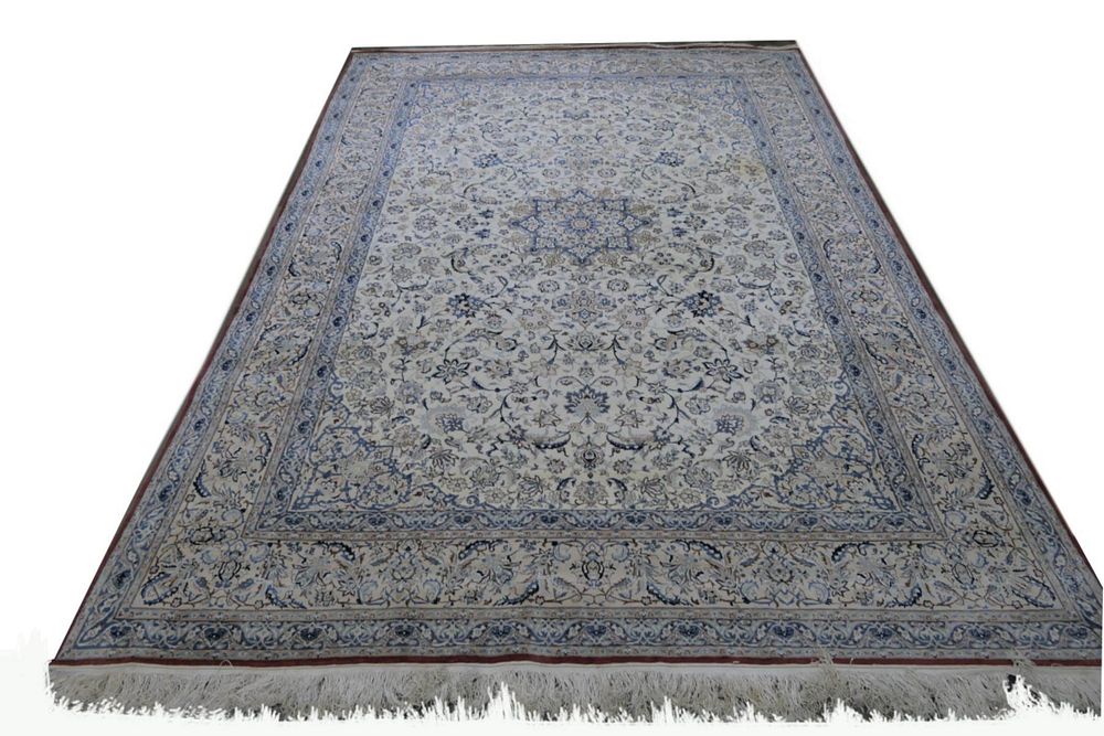 Appraisal: PERSIAN HAND WOVEN WOOL FLORAL RUG ' X ' Large