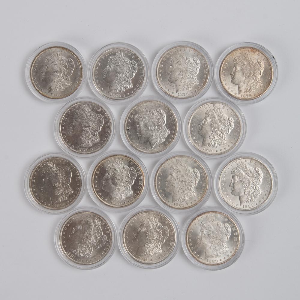 Appraisal: MORGAN SILVER DOLLARS - A lot of Morgan silver dollars