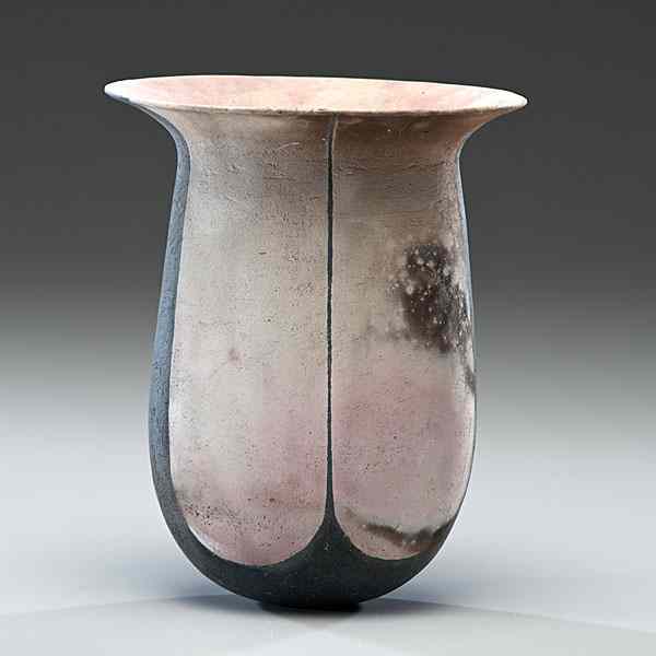 Appraisal: Judy Trim - England Pink Grey Oval Jar Ceramic ht