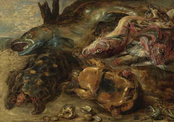 Appraisal: SNYDERS FRANZ Antwerp workshop Large fish still life Oil on