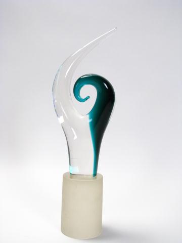 Appraisal: Unclearly signed art glass free-form sculpture '' high including frosted