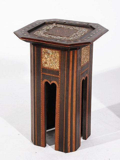 Appraisal: A SYRIAN DAMASCUS OCTAGONAL OCCASIONAL TABLE with mother of pearl