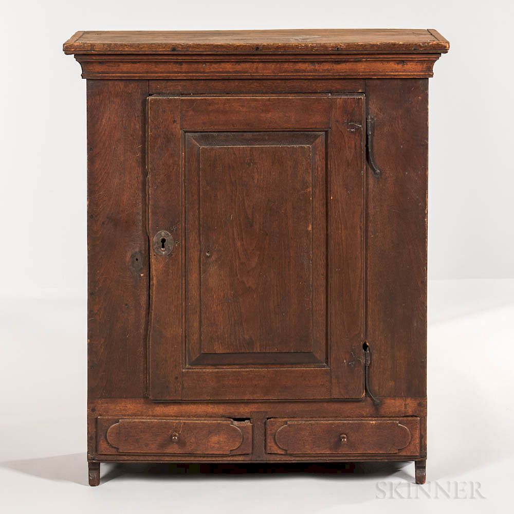 Appraisal: Walnut Hanging Cupboard Walnut Hanging Cupboard Pennsylvania th century the