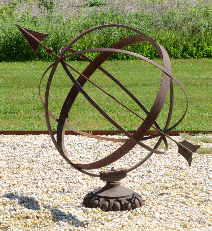 Appraisal: CAST-IRON ARMILLARY SPHERE Of typical form with Roman numerals on