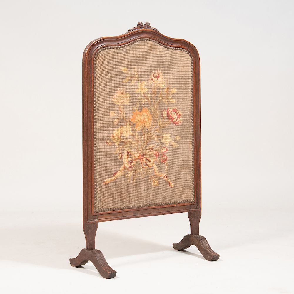 Appraisal: Victorian Style Needlework Firescreen x x in Condition Wear and