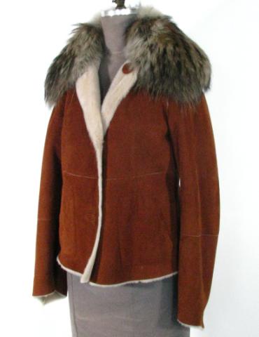 Appraisal: Russet Shearling Jacket w Detachable Finn Raccoon Collar ''Christia of