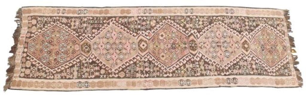 Appraisal: Hand-tied Turkish Kilim runner approx ' l ' w