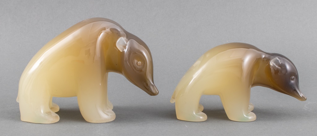 Appraisal: ARCHIMEDE SEGUSO MURANO GLASS POLAR BEAR Pair of Archimede Seguso