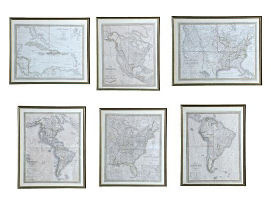 Appraisal: SIX SCARCE MAPS OF THE AMERICAS Weimar Germany C F