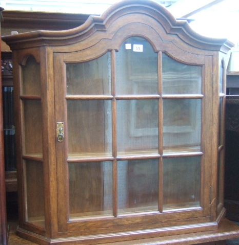 Appraisal: A th century Dutch style hanging display cabinet the single