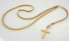 Appraisal: CRUCIFIX AND CHAIN - Circa K gold snakeskin chain with