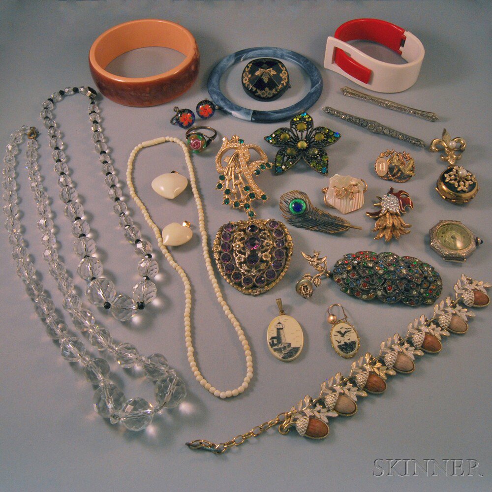 Appraisal: Small Group of Costume Jewelry including bangles an enamel and